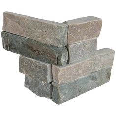 stacked stone blocks on white background with clippings to the top and bottom part