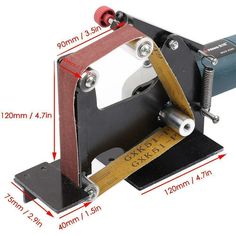 a close up of a machine with measurements