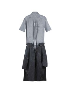 A playful take on a classic, IAMISIGO's maxi 3-In-1 Shirt Dress is made from three shirts sewn together. Tailored from breathable cotton, the garment has been hand-dyed in a deep shade of gray in keeping with the label's ethos of supporting traditional craft techniques. It's complete with a drop waist and generous full skirt to complement the roomy, deconstructed silhouette. Anchor it with chunky flats or sneakers. - Shirt collar, short sleeves, button fastening- Cotton- Each piece is made to or Summer Washed Cotton Shirt Dress, Summer Cotton Washed Shirt Dress, African Luxury, Chunky Flats, Craft Techniques, Textiles Techniques, Summer Staples, Traditional Crafts, Matching Necklaces