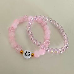 Handmade Gemstone Crystal Glass Beads Bracelets Set For Girl, Crystals Beads, Glass Beads Ideas, Accessories Beads, Pink Glass Beaded Bracelets As Gift, Cute Pink Bracelets With Colorful Beads, Pink Seed Bead Bracelet, Pink Beaded Glass Bracelets, Bracelet Ideas Glass Beads, Glass Beaded Bracelets Ideas