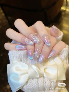 Nail Art Trend 2024, Cute Nails Korean, Chanel Nails Design, Acrylic Nail Designs Classy, Quartz Nails, Glitter Nails Acrylic, Bridal Nail Art