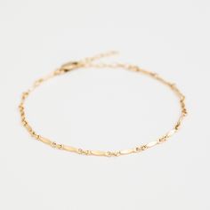 "For those looking for a dainty bracelet that is absolutely darling, meet our Dapped Chain Bracelet. This bracelet is very lightweight and comfortable, making it perfect to wear all the time! Ready for gift giving! . . . . . . . . . . . . . . . . . . . . . . . . . . . . . . . . . . . . . . . . . . BRACELET + Bracelet length: 6.5\" with 1.5\" extender + Gold filled -or- sterling silver chain, lobster clasp, & findings + Matching necklace: https://www.etsy.com/listing/894830947 LAYER LIKE PHOT Boho Charm Bracelet, Bridesmaid Bracelet Gift, Dainty Gold Bracelet, Bff Necklaces, Handmade Gold Jewellery, Everyday Bracelet, Vintage Charm Bracelet, Bracelet Dainty, Dainty Bracelet