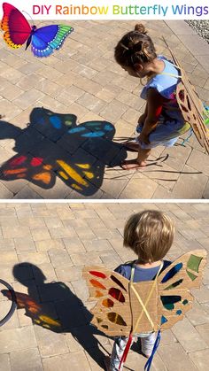 Maluchy Montessori, Diy Rainbow, Kids Beach, Rainbow Butterfly, Aktivitas Montessori, Beach Hacks, Seni Origami, Crafty Kids, Toddler Learning Activities