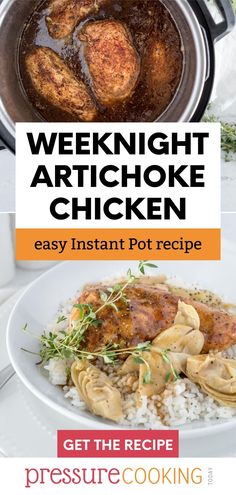 the recipe for this weeknight artichoke chicken is easy to make