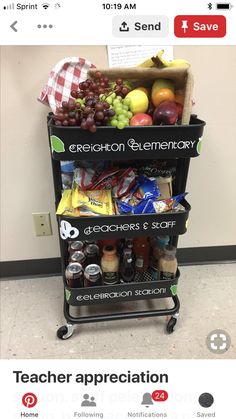 a cart filled with lots of different types of food