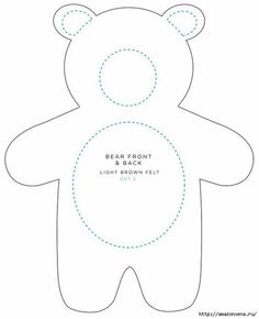 a paper cut out of a teddy bear with the words bear front and back on it