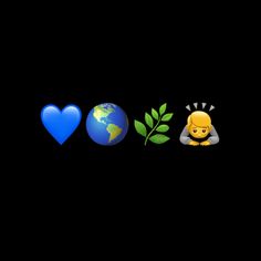 an image of the earth, plant and heart on black background with text that says love