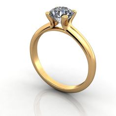 Tension set solitaire engagement ring in yellow gold Solitaire Engagement Ring Setting, Solitaire Engagement Ring Settings, Engagement Rings Sale, Chic Rings, Synthetic Diamond, Solitaire Rings, Engagement Ring Setting, Cushion Cut Engagement Ring, Round Engagement Rings