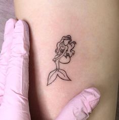 Minimalist Tattoo Mermaid, Mermaid Tiny Tattoo, Mini Mermaid Tattoo, The Little Mermaid Tattoo Ideas, Mermaid Inspired Tattoo, Mermaid Silhouette Tattoo, Cute Mermaid Tattoo, Mermaid Tattoo Minimalist, Pin Up Mermaid Tattoo