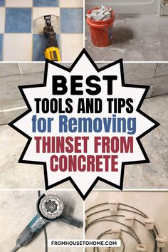 best tools and tips for removing thinset from concrete Remove Tile, Bathroom Tile Installation