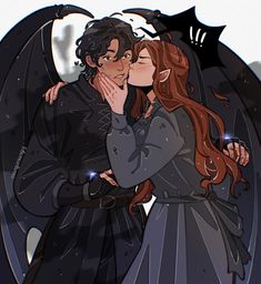 Artist: @/mangomangoj on IG Gwyn Azriel, Surprise Kiss, A Court Of Silver Flames, Future Love, A Court Of Mist And Fury, Same Love, Fantasy Books, Love Story