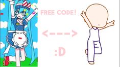 an image of a cartoon character with the caption free code = > > d