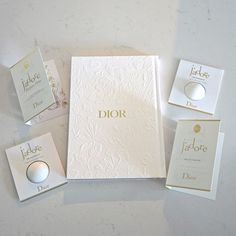 the dior gift set includes two rings, an earring and a ring box