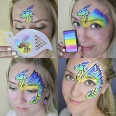 Easter Face Paint, Dragon Face Painting, Eye Face Painting, Face Painting For Boys, Dragon Face