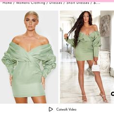 Never Worn, New With Tags, Will Provide Additional Photos Upon Request. Dresses Sage Green, Green Off The Shoulder Dress, Bardot Bodycon Dress, Lace Up Bodycon Dress, Lbd Dress, Silky Shirt, Button Shirt Dress, Spaghetti Strap Bodycon Dress, Sage Dress