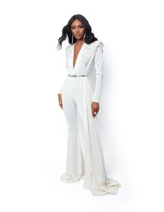 Fitted Embellished Jumpsuits And Rompers For Gala, Chic Embellished Jumpsuit For Gala, Chic Embellished Formal Jumpsuits And Rompers, Formal Chic Embellished Jumpsuits And Rompers, Chic Fitted Jumpsuit For Banquet, Chic Embellished Jumpsuits And Rompers For Formal Occasions, Elegant Floor-length Jumpsuit For Night Out, Floor-length Fitted Jumpsuit For Gala, Fitted Floor-length Jumpsuit For Prom