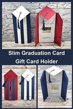 an open gift card holder made out of paper with the words,'slm graduation card