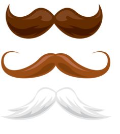 three different types of moustaches with long hair and mustaches on them