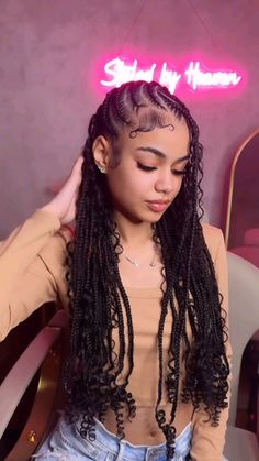 Hair Braid Designs, Latina Hair, Cute Box Braids Hairstyles, Braided Hairstyles For Teens, Protective Hairstyles Braids, Fulani Braids, Cool Braid Hairstyles, Pretty Braided Hairstyles, Hairdos For Curly Hair