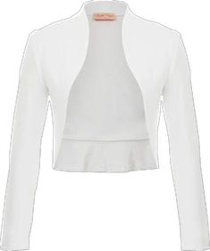 Elegant White Fitted Cardigan, White Open Front Tops For Fall, White Open Front Top For Fall, White Shrug For Spring Layering, White Chic Fitted Shrug, Chic White Stretch Outerwear, Chic Stretch White Outerwear, Elegant Open Front Winter Tops, Elegant White Open Front Cardigan