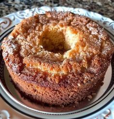 a bundt cake sitting on top of a white plate