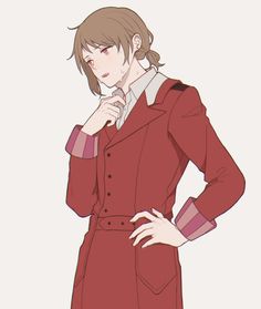 a woman in a red trench coat standing with her hands on her hips