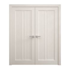 a white cabinet with two doors on each side