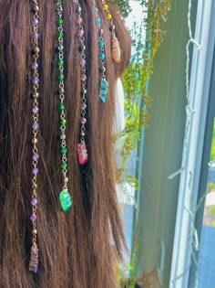 Comes with a sensitive scalp attachment clip!  ONE Rainbow Angel Hippie Hair Bead: Set with the intention of self-love and peace. Comes with a Sensitive Scalp Attachment Piece.  🫧Every order comes with a goodie bag full of an assortment of hippie items!🫧 Each are handmade and not alike. Every Hippie Hair Bead has the same color scheme and most of the same beads as pictured.    Hippie Hair Beads are made using Sterling Silver Wire/Gold Plated Wire each piece is made with ethnically sourced crys Crystal Hair Wrap, Bohemian Multicolor Hair Accessories For Gifts, Adjustable Beaded Hair Accessories For Gifts, Adjustable Beaded Hair Accessories For Gift, Adjustable Beaded Hair Accessories As Gift, Hair Charm, Boho Hair Wrap, Rainbow Angel, Tassels Tutorials