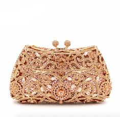 Rose Gold Purse, Purse Wedding, Gold Purse, Party Women, Crystal Bags, Gold Clutch, Wedding Purse, Party Purse, Evening Handbag