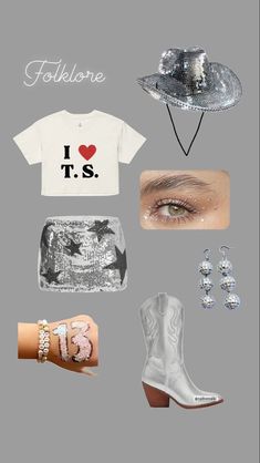 a collage of fashion items including t - shirts, boots and jewelry