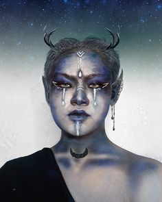 Art Makeup Elf Makeup of Night Elf Kaldorei Fantasy Elf Makeup, Special Fx Makeup, Night Elf, Character Makeup, Art Makeup, Fx Makeup, Antonio Mora Artwork