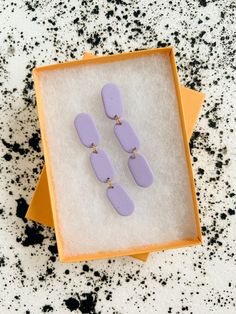 lavender astrid earrings Polymer Clay Magnet, Covington Ky, Ceramic Accessory, Clay Magnets, Handmade Clay Jewelry, Fish Hooks, Desk Supplies, Clay Design, Polymer Clay Beads