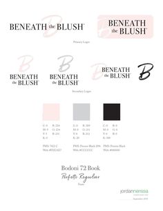 the brochure for beneath the blush