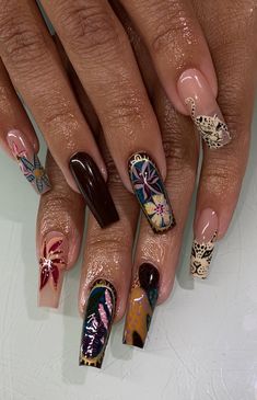 Fancy Nail Art, Soft Nails, Unique Acrylic Nails, Fire Nails, Funky Nails, Pretty Acrylic Nails, Dope Nails, Best Acrylic Nails, Long Acrylic Nails