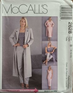 a woman's coat and pants sewing pattern from the misses on wardrobes magazine