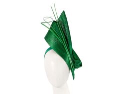 This edgy emerald green fascinator is a latest creation by famous Fillies Collection brand. Made in the heart of Melbourne, it features elegant shape with long feathers. Perfect addition to your next racing outfit.  Made in Australia  Renown Fillies Collection brand  Unique, edgy design  Silk abaca material  Headband Elegant Green Feathered Headpieces, Elegant Green Mini Hat With Feathers, Green Headpieces For Royal Ascot Party, Elegant Green Fascinator For Kentucky Derby, Green Mini Hat With Feathers For Party, Green Feathered Mini Hats For Races, Green Kentucky Derby Party Fascinator, Elegant Green Mini Hat For Party, Green Mini Party Hat With Feathers