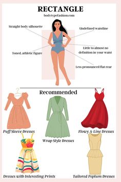 What Style Dresses are best for the Rectangle Body Shape Body Shapes Women, Different Types Of Dresses