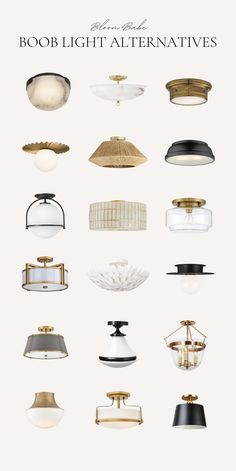 the different types of lights are shown in this graphic style, including one light fixture and two