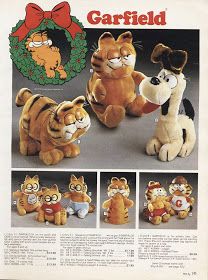 an advertisement for garfield the cat and other stuffed animals