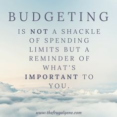 a quote on budgeting is not a shackle of spending limits but a reminder of what's important to you