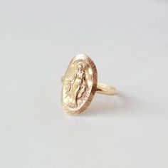 Virgin Mary Ring, 14K Gold Filled Religious Medallion Ring, Mother Mary Statement Ring, Lady of Guad Virgin Mary Ring, Sterling Silver Stone Rings, Gold Coin Ring, Fossil Ring, Silver Coin Ring, Big Stone Ring, Catholic Jewelry, Lady Of Guadalupe, Mother Mary