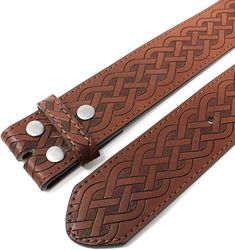 This genuine leather belt style is an interchangeable strap for your buckles. You can switch your buckles around with metal snaps (they don't show when a buckle is put on it). For a man or woman. The leather is brown with stitching. It is 100% full grain leather, heavy duty yet supple. Belt is 1 1/2" in width, fits a buckle of this size or larger.***SEE PICTURES FOR SIZE CHART / HELP FINDING THE RIGHT SIZE. Please email us if you need further help!*** Adjustable Brown Leather Belt, Adjustable Vintage Brown Leather Belt Buckles, Vintage Brown Leather Belt Buckle, Brown Leather Strap Belt For Everyday Use, Brown Leather Strap Belts For Everyday, Adjustable Brown Leather Belts And Suspenders, Adjustable Brown Belt With Antique Buckle, Brown Adjustable Belts And Suspenders With Antique Buckle, Classic Adjustable Brown Belt Buckles