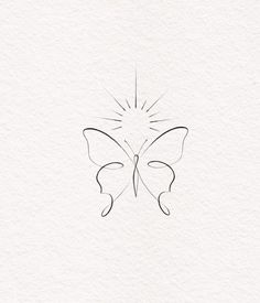 a drawing of a butterfly with the sun shining down on it's back side