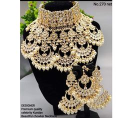 Bollywood Bridal Wedding Designer Kundan Choker Necklace, Earrings, Tikka Jewelry Set by finekraft on Etsy Kundan Choker Necklace, Tikka Jewelry, Bollywood Bridal, Kundan Jewellery Set, Kundan Necklace Set, Ethnic Wedding, Necklace Set Indian, Kundan Choker, Wedding Designer