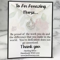 Thank You Nurse Dedication Gift Sterling Silver Filigree Necklace Thank You Nurses, Filigree Necklaces, Cable Chain Necklace, Sterling Silver Filigree, Silver Filigree, Nurse Gifts, Meaningful Gifts, Cable Chain, How To Know