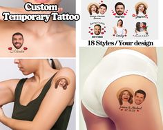 Tramp Stamps, Personalized Tattoos, Bachelorette Tattoos, Tattoo Maker, Custom Temporary Tattoos, Different Tattoos, Face Tattoos, Custom Tattoo Design, Face Tattoo