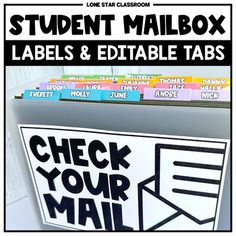 the student mailbox labels and editable tabs are on display for students to use