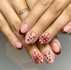 Nail Art Noel, Cute Simple Nails, Christmas Nails Acrylic, Xmas Nails