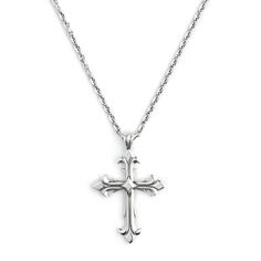 Cross Necklace Aesthetic, York England, Y2k Necklace, Silver Cross Necklace, Christian Necklace, Sterling Silver Cross Necklace, Cross Chain, Floral Elements, Jewelry Lookbook