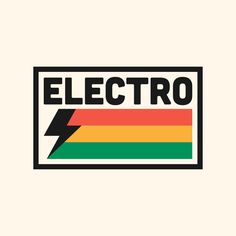 the electric logo is shown in black and white, with a rainbow - colored arrow